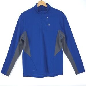 Nike ACG Pullover XL Blue Grey 1/4 Zip Sweatshirt‎ Technical Performance Waffle